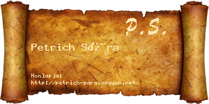 Petrich Sára névjegykártya