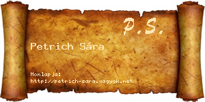 Petrich Sára névjegykártya